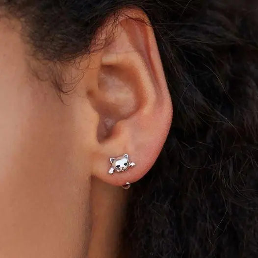 Pendientes de Gato en Plata