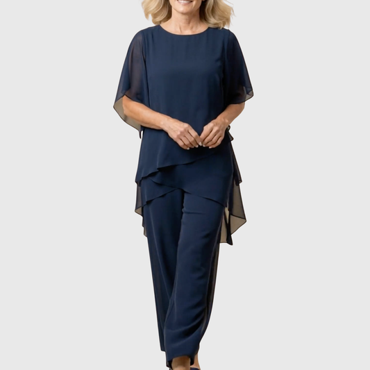 Astrid | Draperat set med palazzobyxor