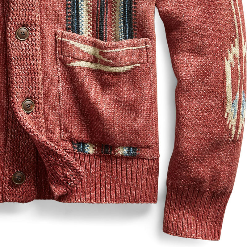 Alvar | Stickad vintagekofta med jacquardmönster