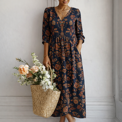 Inés – Abito Lungo Bohemien d'Ispirazione Etnica