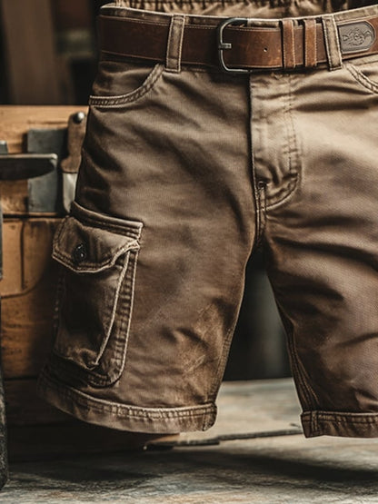 Retro cargoshorts med flera fickor
