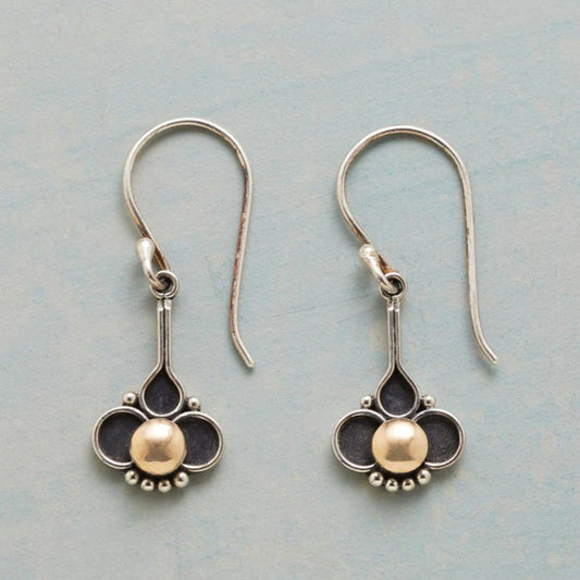 Pendientes Boho de Trébol con Perlas en Oro