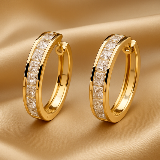 Pendientes de Lujo en Oro con Cristales