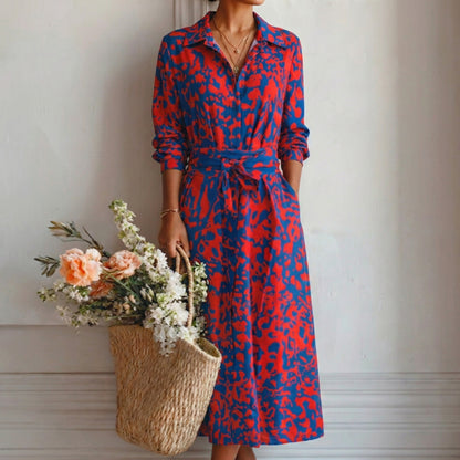 Lucía – Vestito Lungo Chemisier Stampato