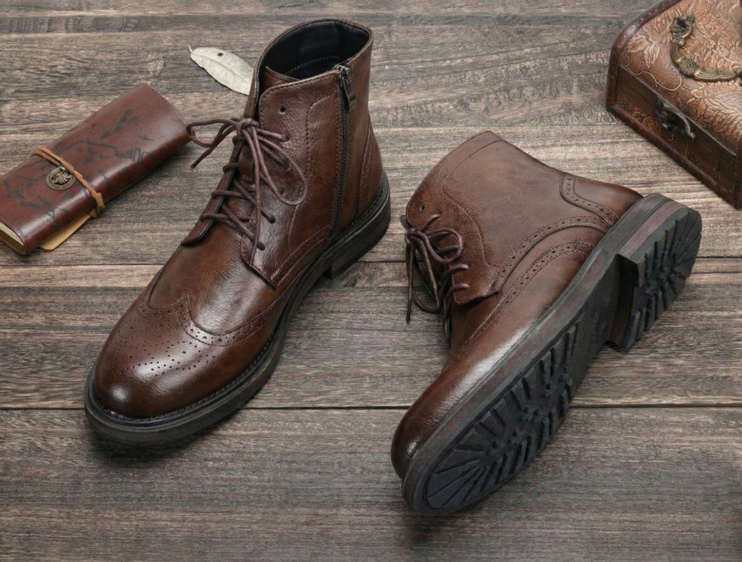 Eduardo | Artisan Wingtip Leather Boots
