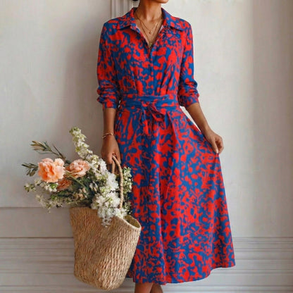 Lucía – Vestito Lungo Chemisier Stampato