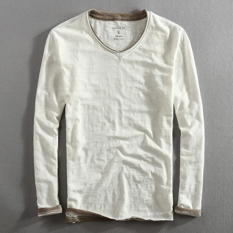 Bastian | Långärmad t-shirt med V-ringning