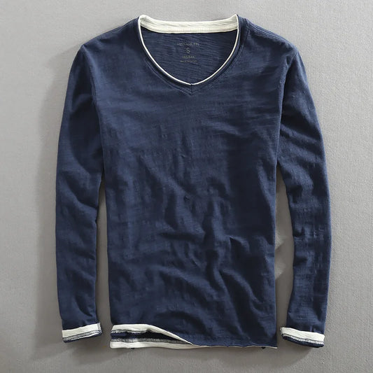 Bastian | Långärmad t-shirt med V-ringning