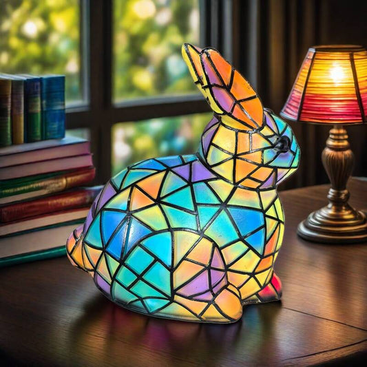 Magisk Lampa i Färgat Glas i Kaninform