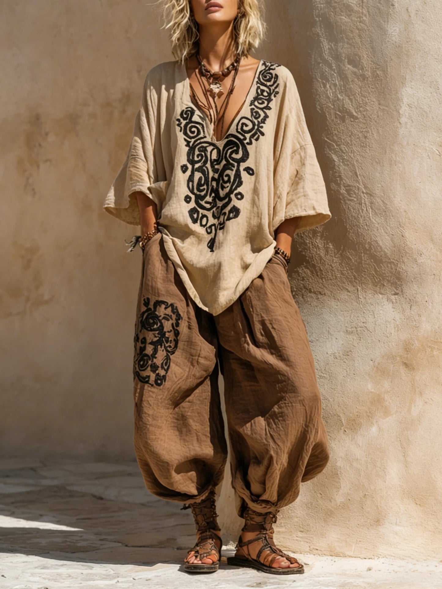 Set di tre stampe artistiche in stile nomade bohémien