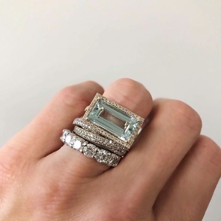 Set de Anillos Vintage de Plata con Cristal Turquesa (3 Anillos)