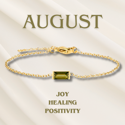Pulsera Heartline con Piedra de Nacimiento