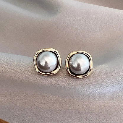 Pendientes Elegantes de Perla Negra