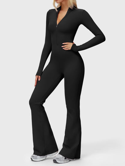 Yeoreo Belle Langarm Flared Jumpsuit mit Reißverschluss