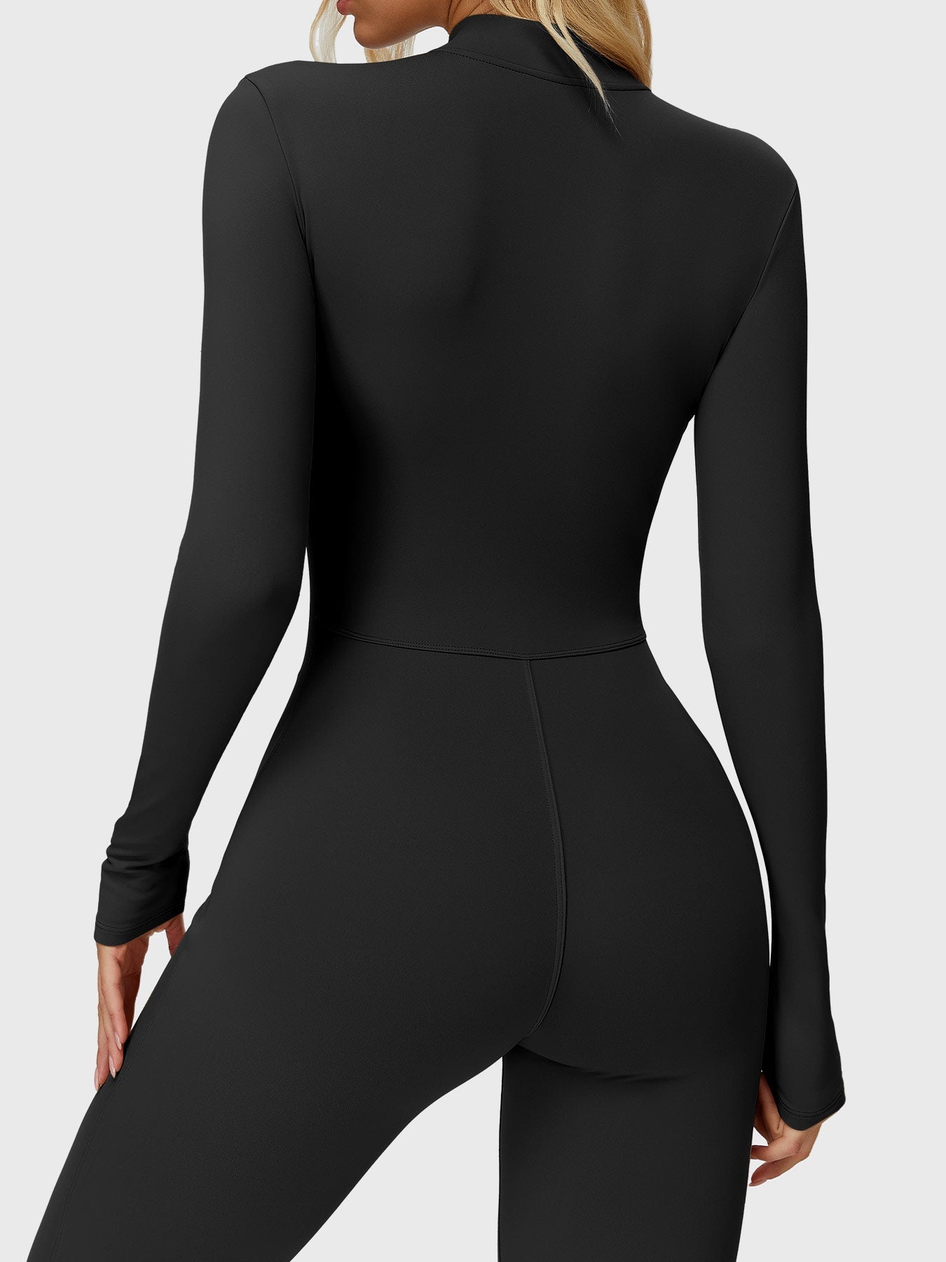 Yeoreo Belle Langarm Flared Jumpsuit mit Reißverschluss