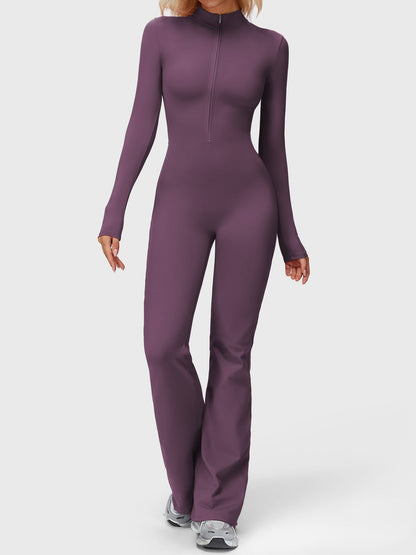 Yeoreo Belle Langarm Flared Jumpsuit mit Reißverschluss