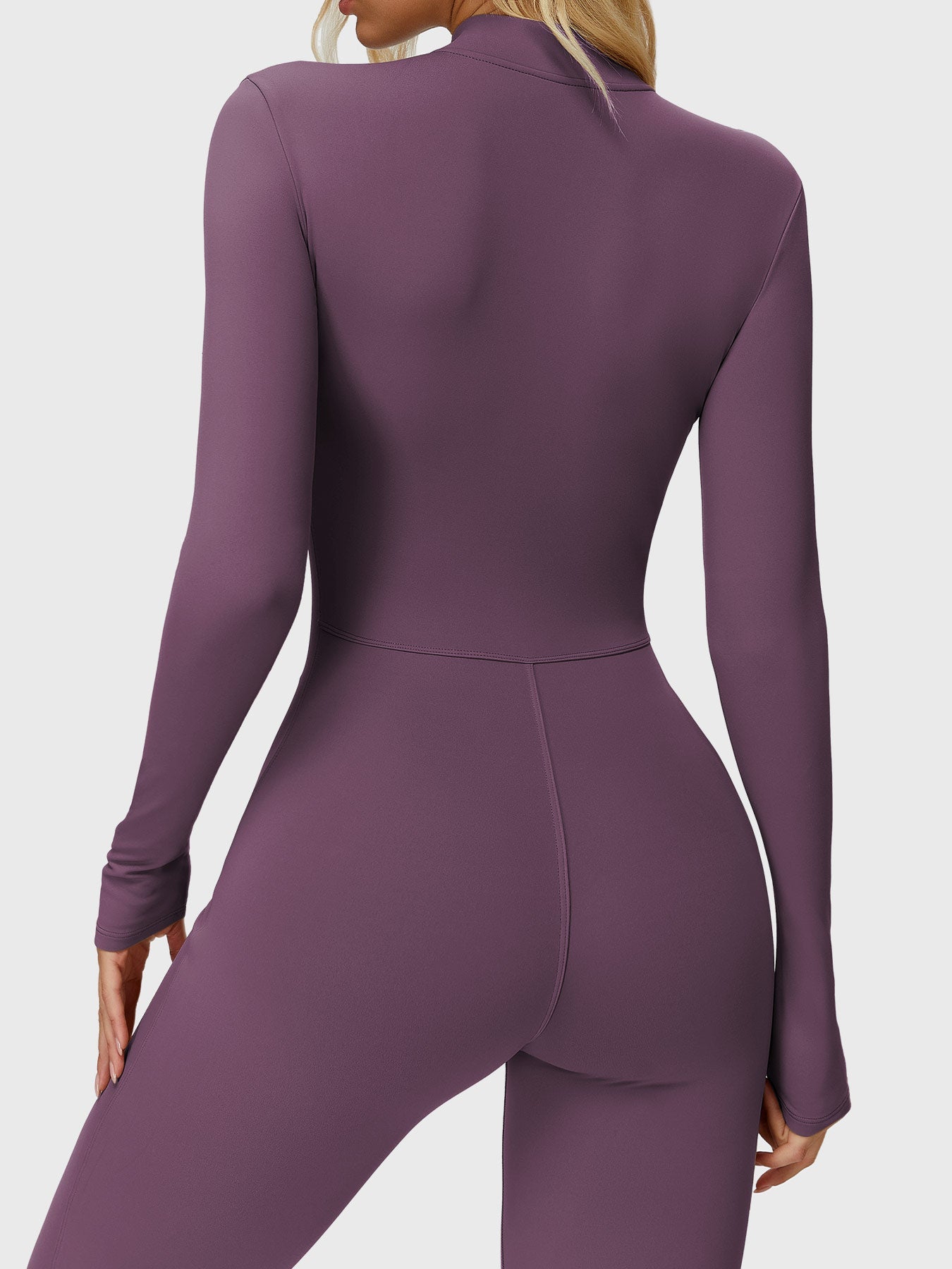 Yeoreo Belle Langarm Flared Jumpsuit mit Reißverschluss