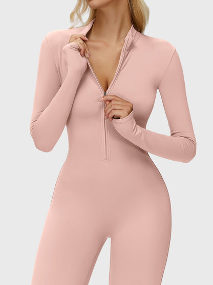 Yeoreo Belle Langarm Flared Jumpsuit mit Reißverschluss