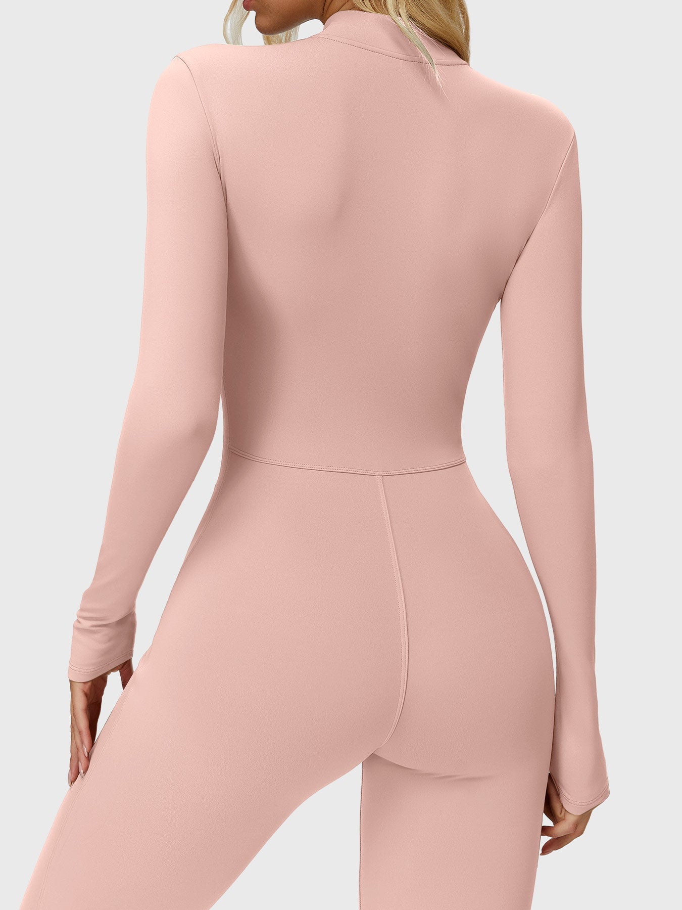 Yeoreo Belle Langarm Flared Jumpsuit mit Reißverschluss