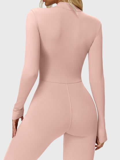 Yeoreo Belle Langarm Flared Jumpsuit mit Reißverschluss