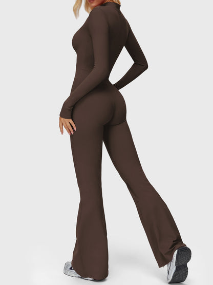 Yeoreo Belle Langarm Flared Jumpsuit mit Reißverschluss