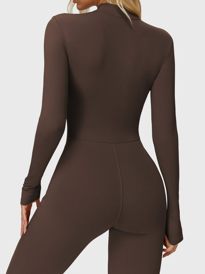 Yeoreo Belle Langarm Flared Jumpsuit mit Reißverschluss