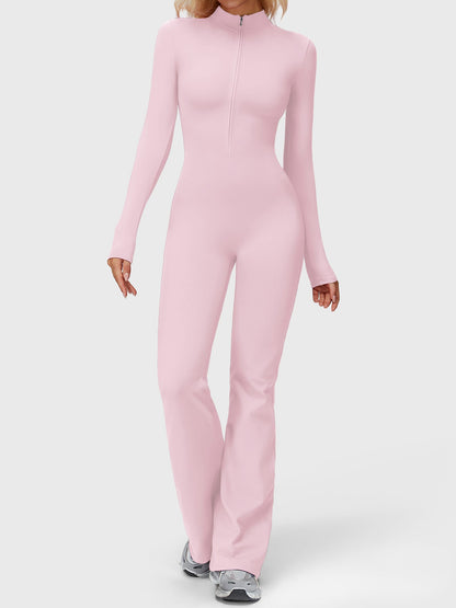 Yeoreo Belle Langarm Flared Jumpsuit mit Reißverschluss
