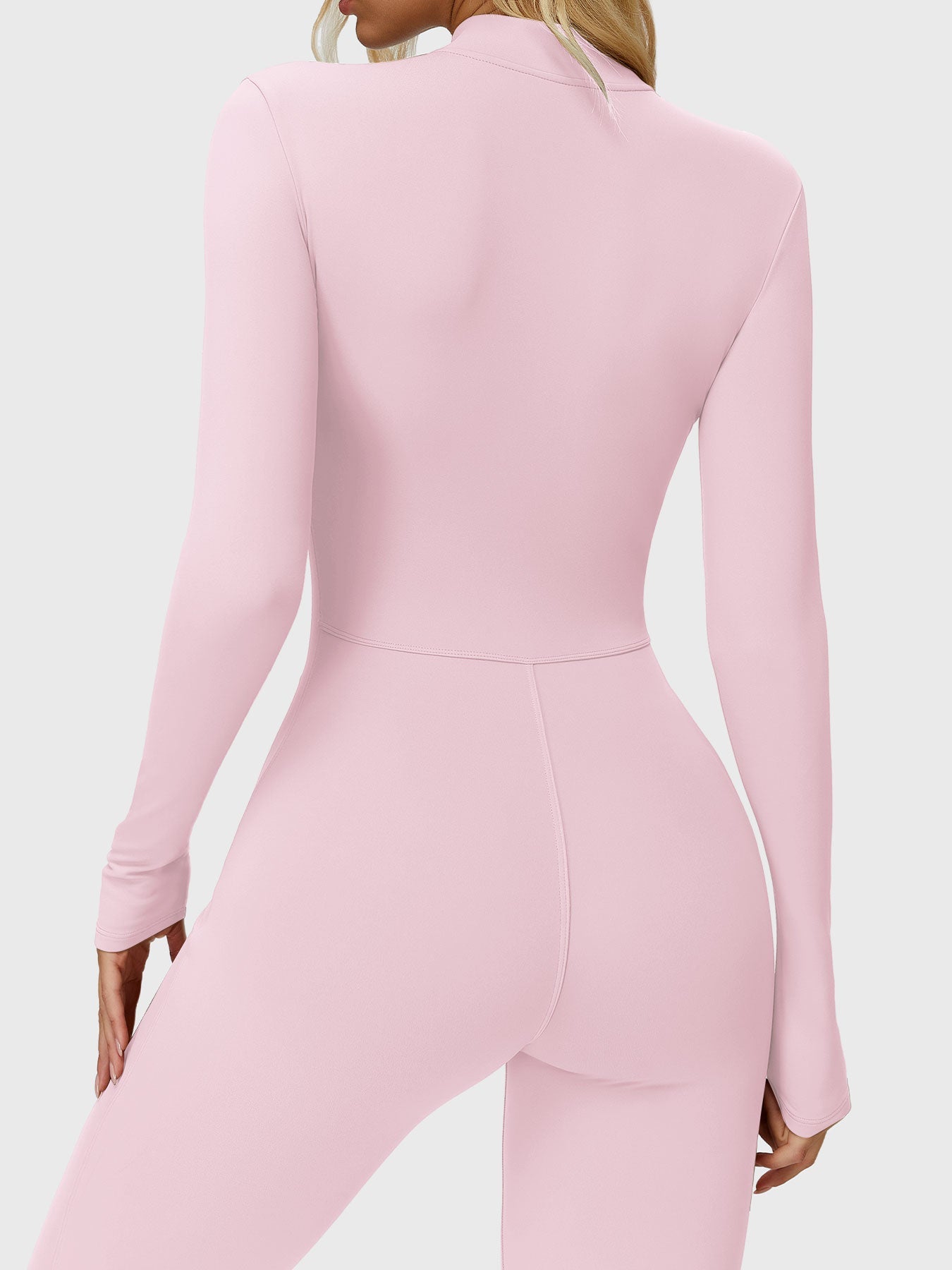 Yeoreo Belle Langarm Flared Jumpsuit mit Reißverschluss