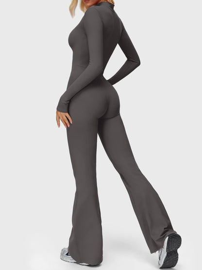 Yeoreo Belle Langarm Flared Jumpsuit mit Reißverschluss