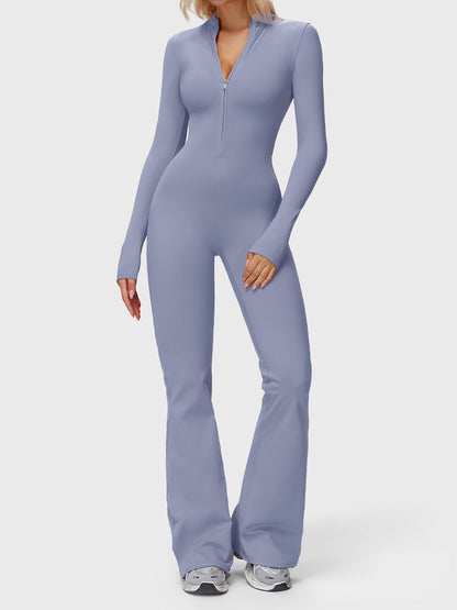 Yeoreo Belle Langarm Flared Jumpsuit mit Reißverschluss