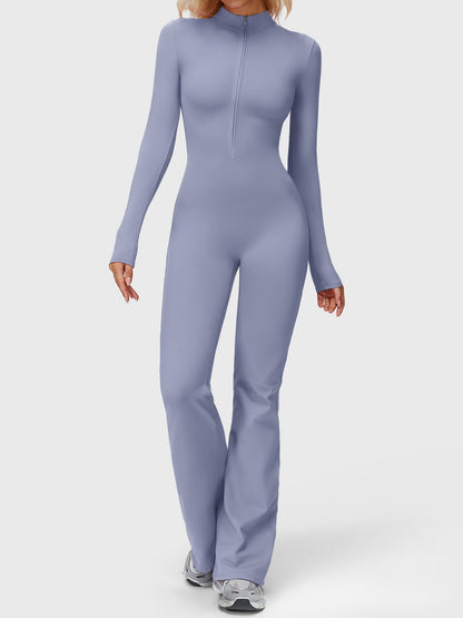 Yeoreo Belle Langarm Flared Jumpsuit mit Reißverschluss