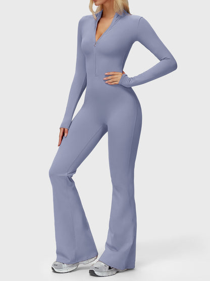 Yeoreo Belle Langarm Flared Jumpsuit mit Reißverschluss
