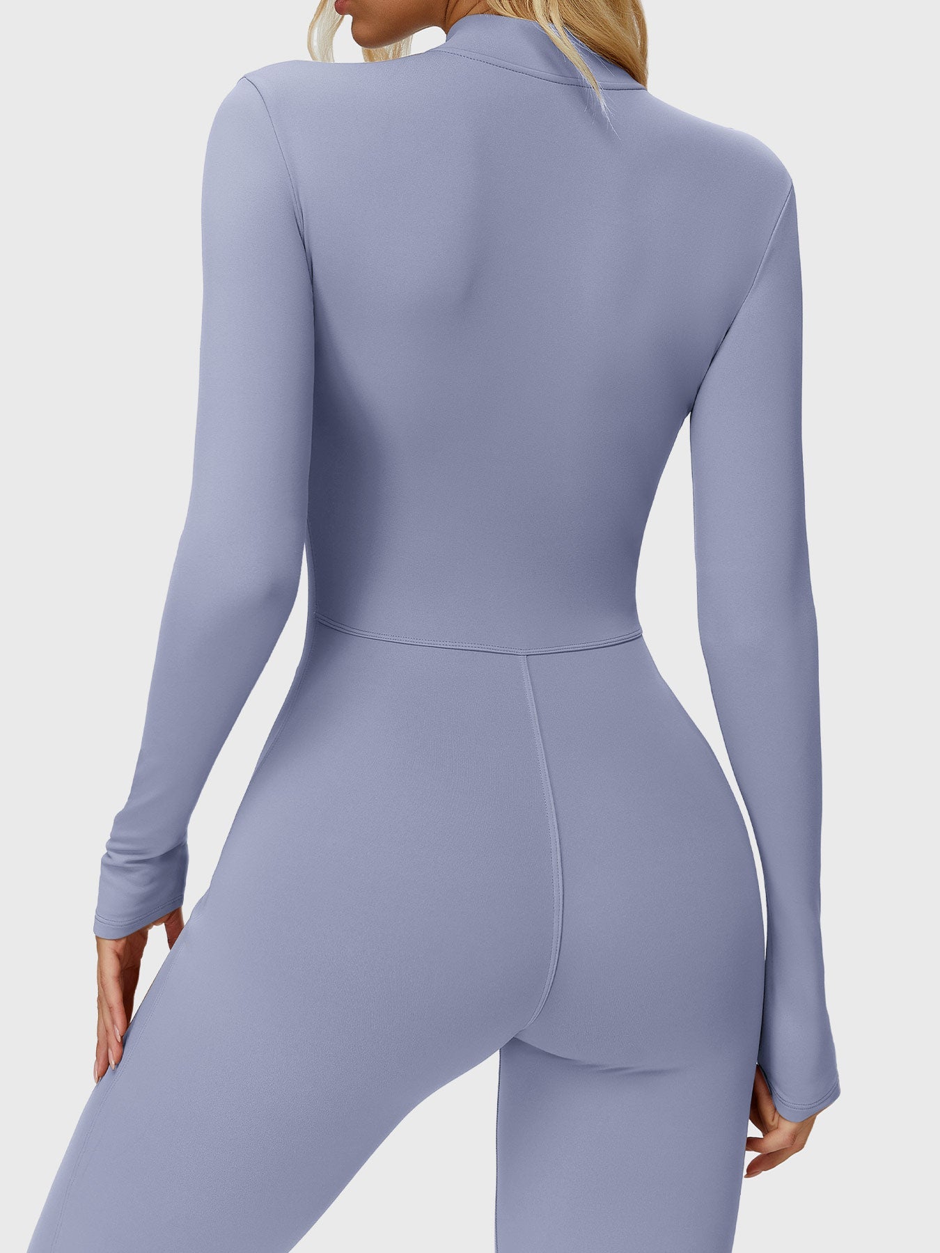 Yeoreo Belle Langarm Flared Jumpsuit mit Reißverschluss