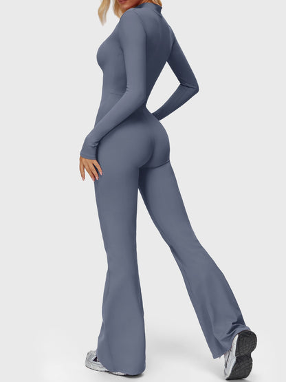 Yeoreo Belle Langarm Flared Jumpsuit mit Reißverschluss