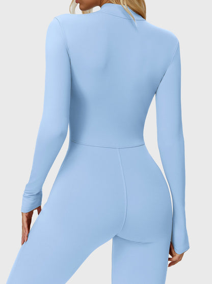 Yeoreo Belle Langarm Flared Jumpsuit mit Reißverschluss