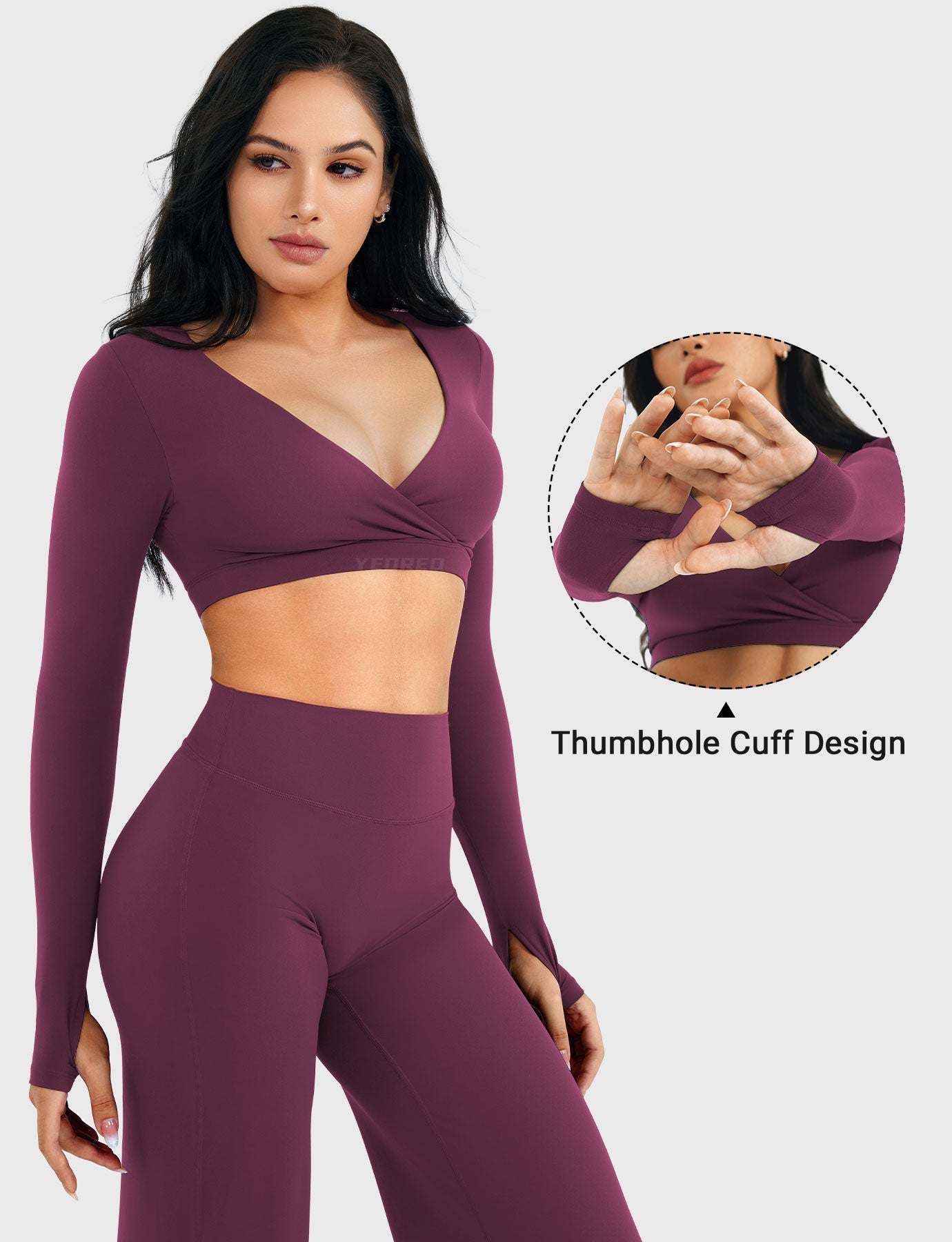 Yeoreo Aberney V-Ausschnitt Crop Top