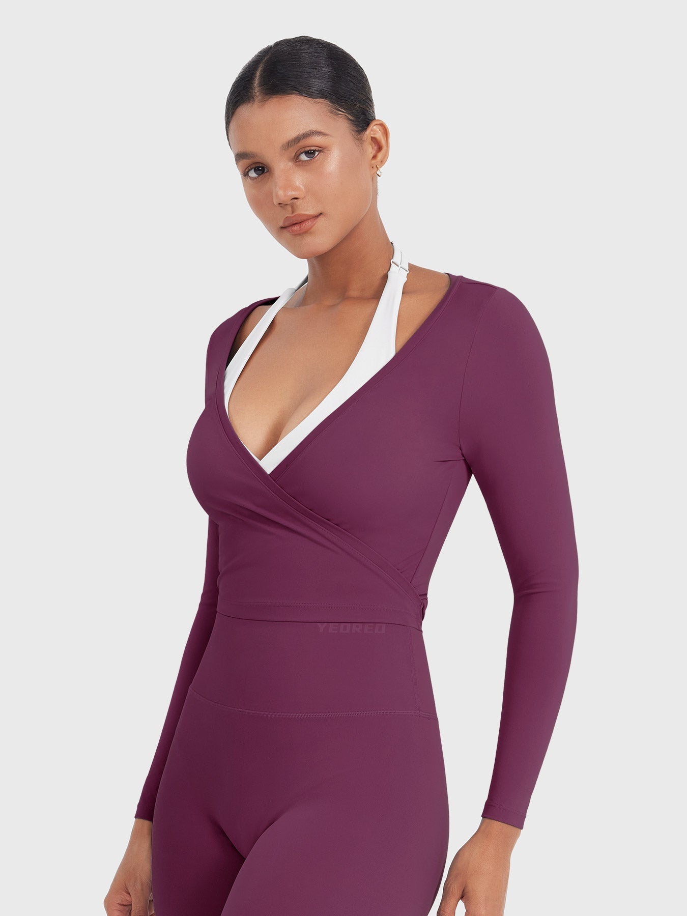 Yeoreo Michelie Langarm Ballett Wickel Top