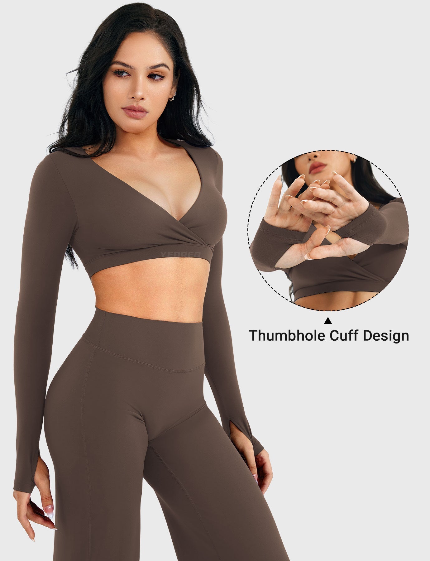 Yeoreo Aberney V-Ausschnitt Crop Top