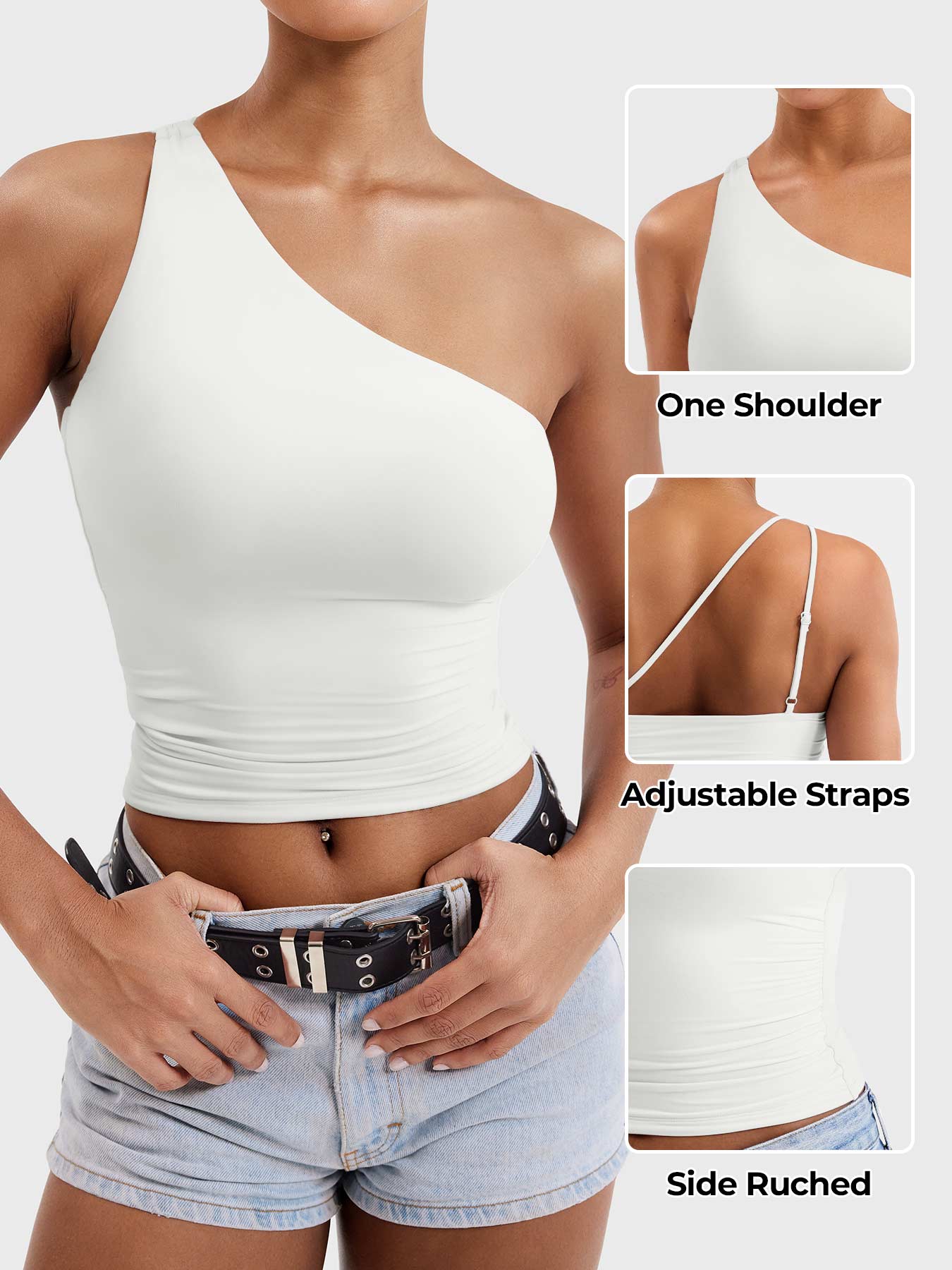 Yeoreo Fanciy Ein-Schulter Tank Top