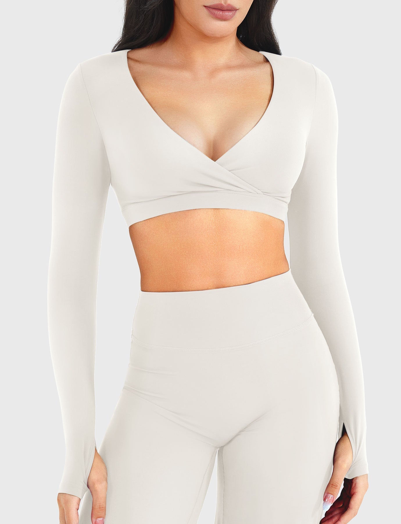 Yeoreo Aberney V-Ausschnitt Crop Top