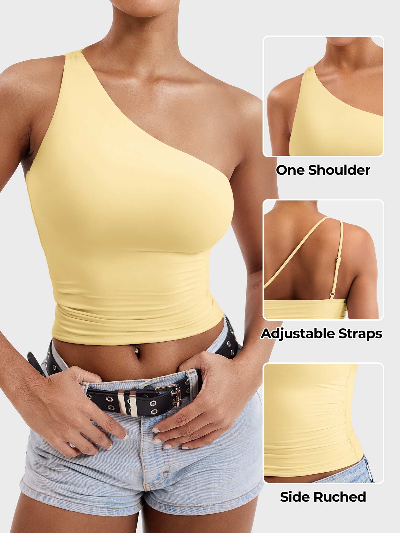 Yeoreo Fanciy Ein-Schulter Tank Top