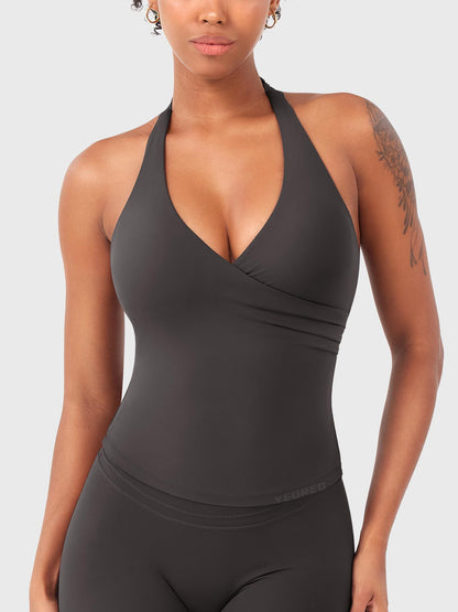 Yeoreo Elevine V-Ausschnitt Neckholder Tank