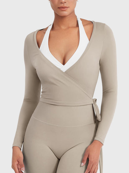 Yeoreo Michelie Langarm Ballett Wickel Top
