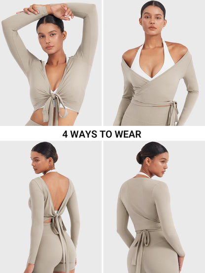Yeoreo Michelie Langarm Ballett Wickel Top