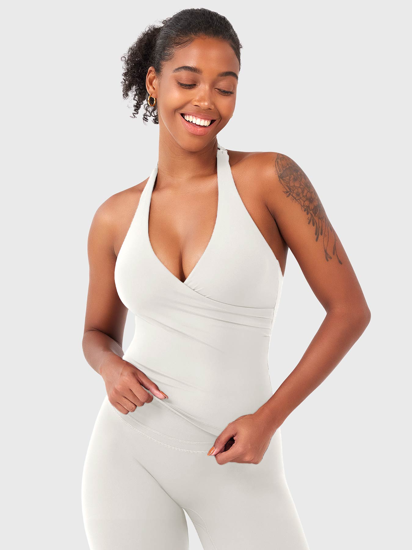 Yeoreo Elevine V-Ausschnitt Neckholder Tank